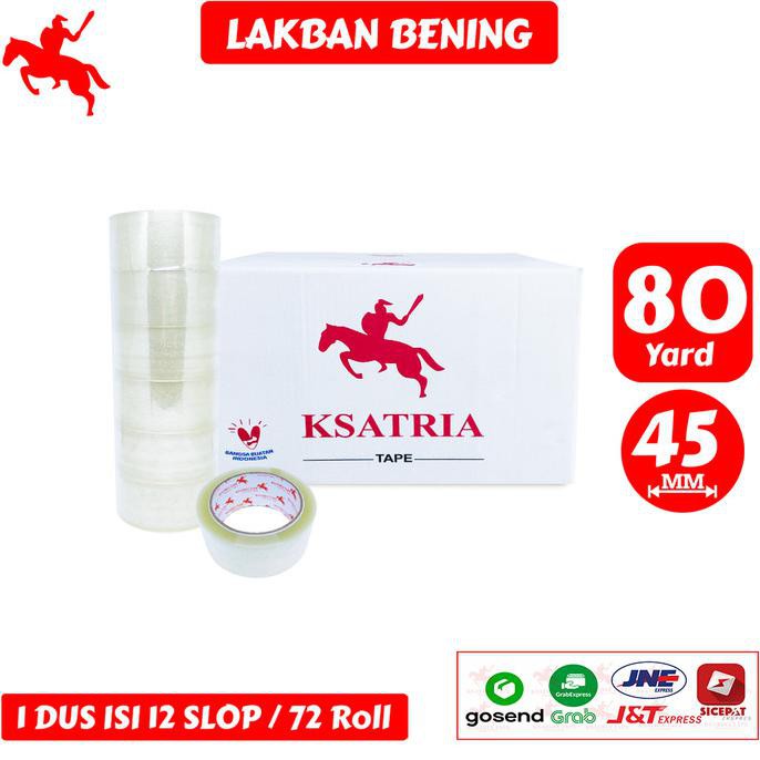 

Lakban Bening Ksatria Tape 80 Yard (1 Dus) Leovivi96Out