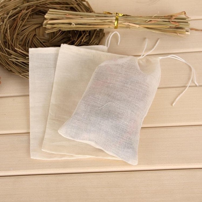 UNNISO - Cotton Muslin Drawstring Bag / Saring Serut Kain Katun Rebusan Rempah