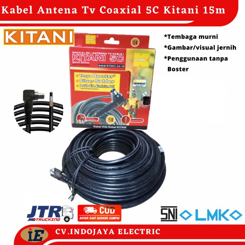 Kabel Antena Tv Kitani tanpa booster Kitani 5C, panjang 15M Kabel Antena Kabel antena tanpa booster kabel antena berkualitas kabel antena murah kabel antena kabel parabola antena hd antena digital kabel antena terbaik kabel KITANI kabel cctv