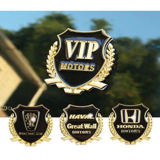 2pcs Stiker Emblem Logo Zaitun 3D Bahan Metal Untuk Dekorasi Pintu Samping Mobil