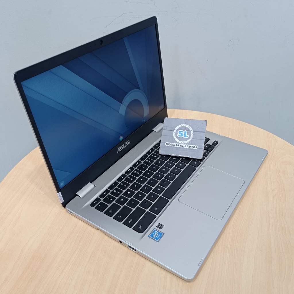 LAPTOP SEKOLAH MURAH ASUS CHROMEBOOK C423 N3350 4GB 64GB 128GB CHROME OS SILVER