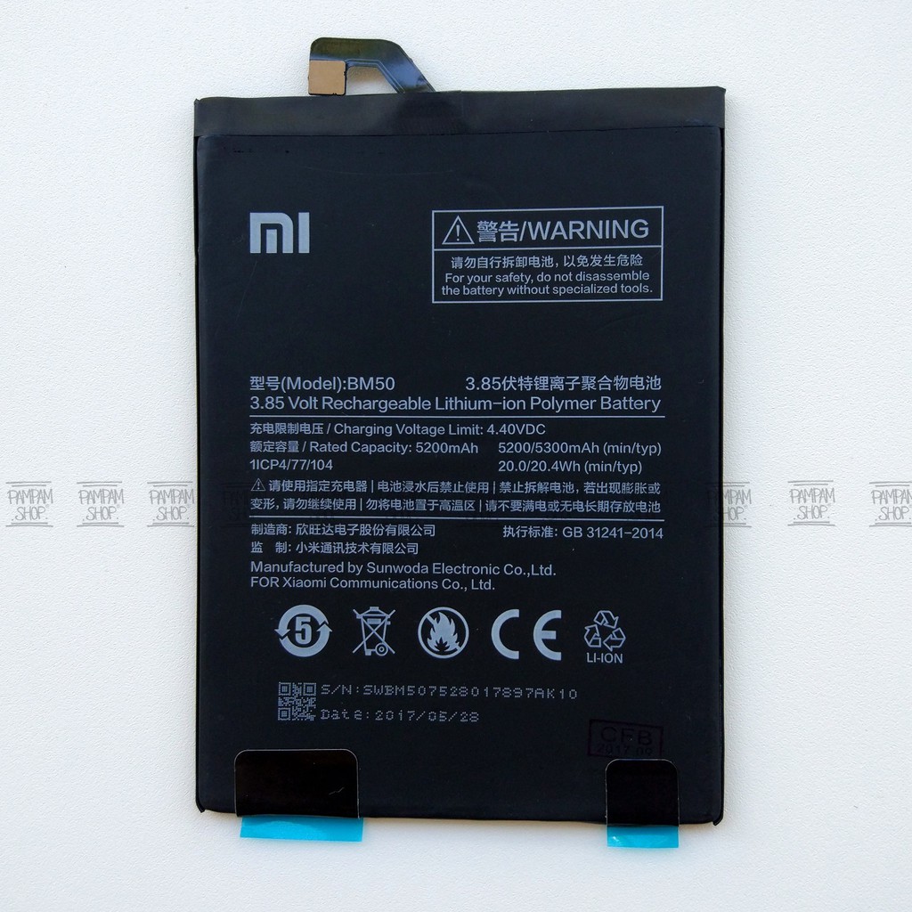 Baterai XiaoMi BM50 Mi Max 2 Original OEM Batre Batrai Battery Xiao Batrai BM 50