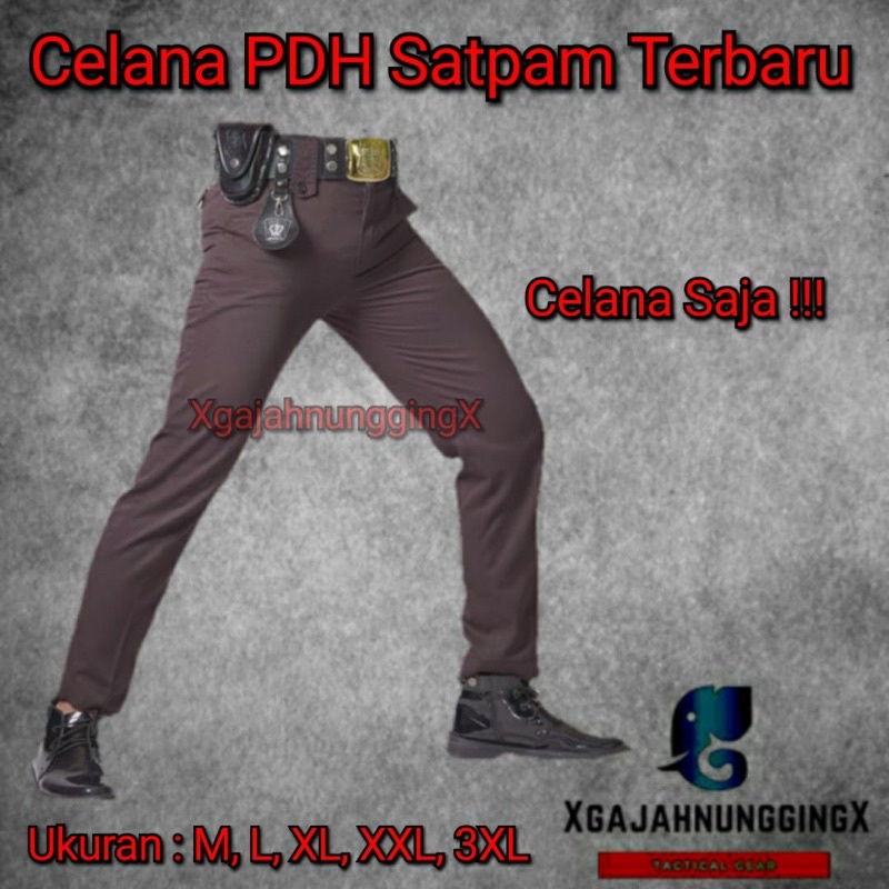 Celana PDH Satpam Coklat Terbaru Bawahan PDH Security Cokelat American Drill Berkualitas Bandung