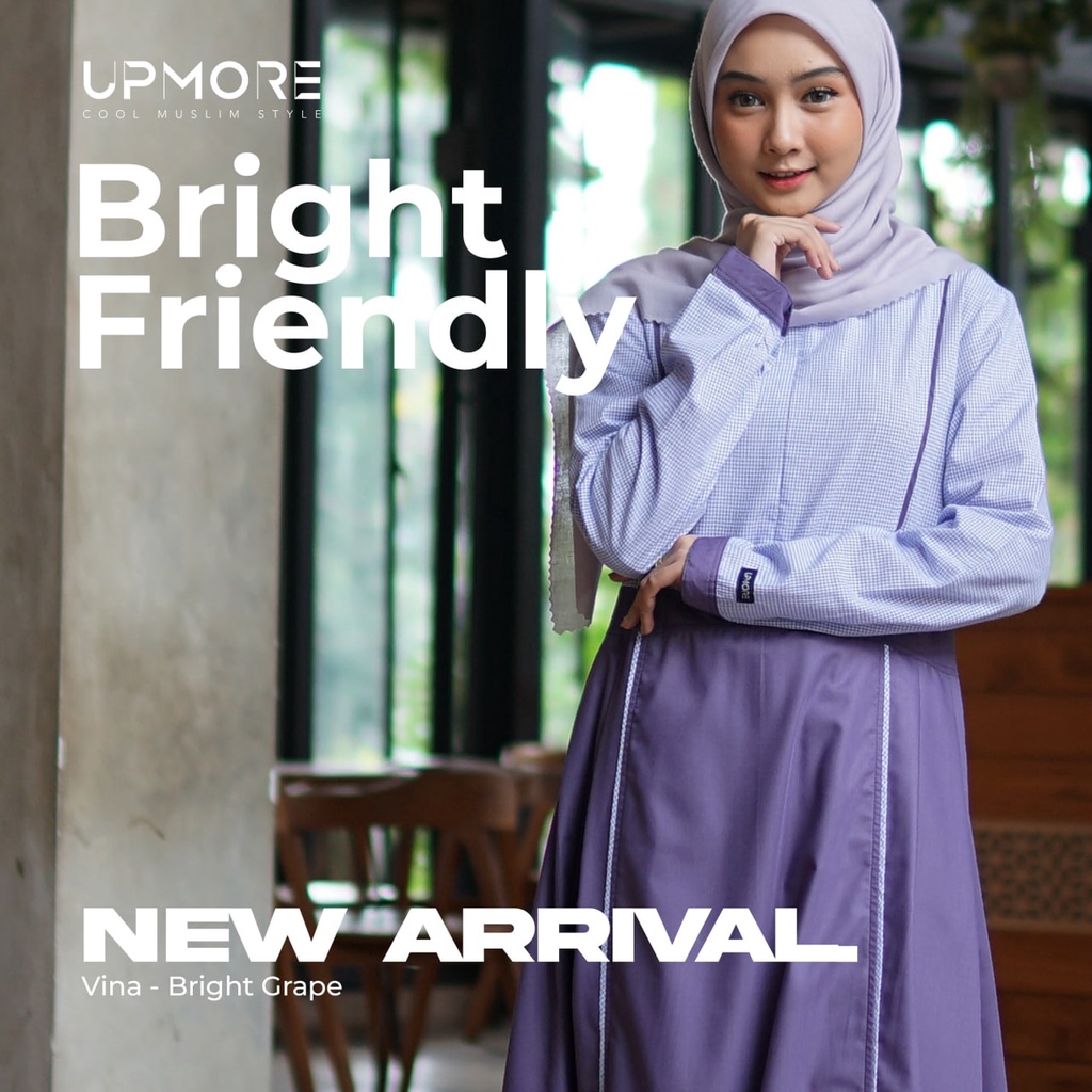 NEW ARRIVAL  GAMIS REMAJA SIMPEL KEKINIAN MURAH & ORIGINAL // VINA BRIGHT GRAPE BY UPMORE