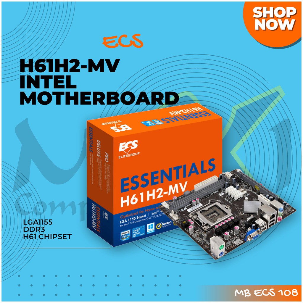 ECS H61H2-MV LGA1155 DDR3 1600 Up To 16GB Solid Capacitor CPU Intel Motherboard