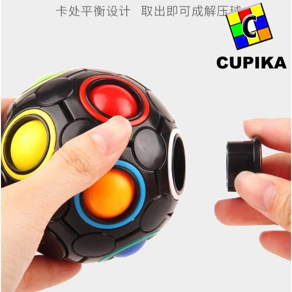 Rubik Bola Ball Rainbow Ball YONGJUN Diameter 7CM Blackbase