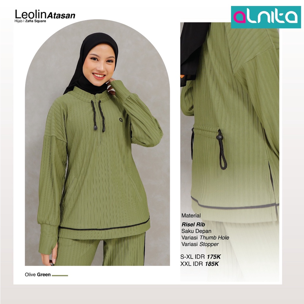 Alnita Leolin Atasan Bahan Risel Rib Atasan Olahraga Trendi Fashion Wanita by Alnita bisa COD