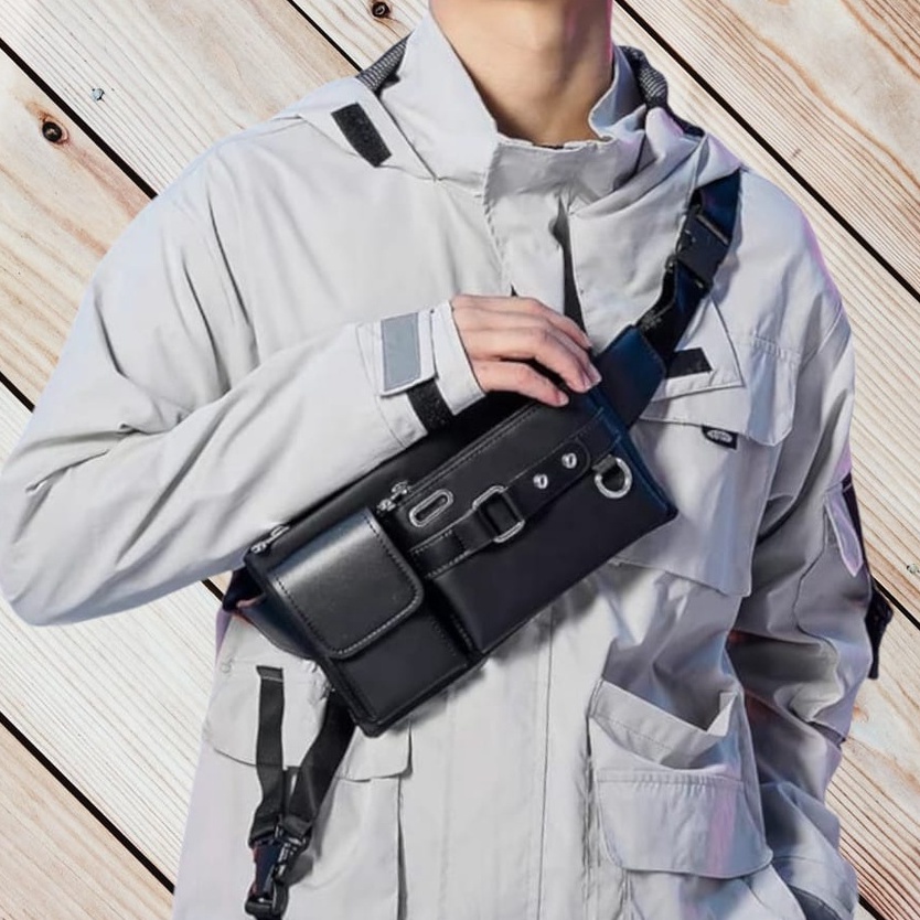 Tas Pria Waist Bag Waterproof Original Polo Amstar Premium Tas Pinggang &amp; Tas Selempang Bahu