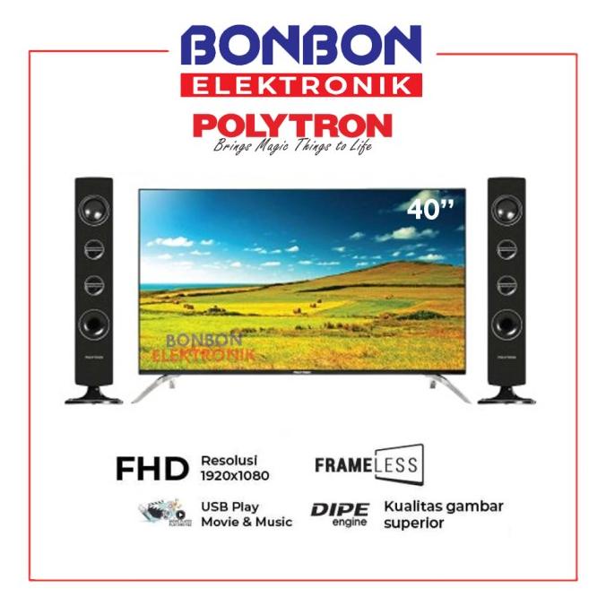 Polytron LED TV 40 Inch PLD 40T8950 + Speaker Tower Termurah