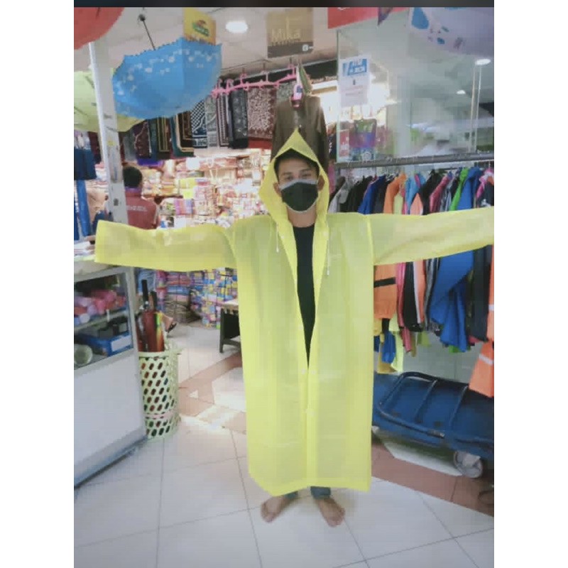 Jas Hujan EVA Raincoat Bahan PVC premium Fashion Raincout MJ 1128