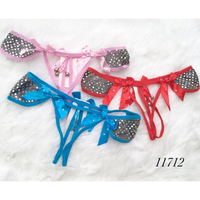 Pakaian Celana Dalam Gstring Wanita Seksi Open Crotch Thong CD Sexy Murah Lonceng Krincing 11712