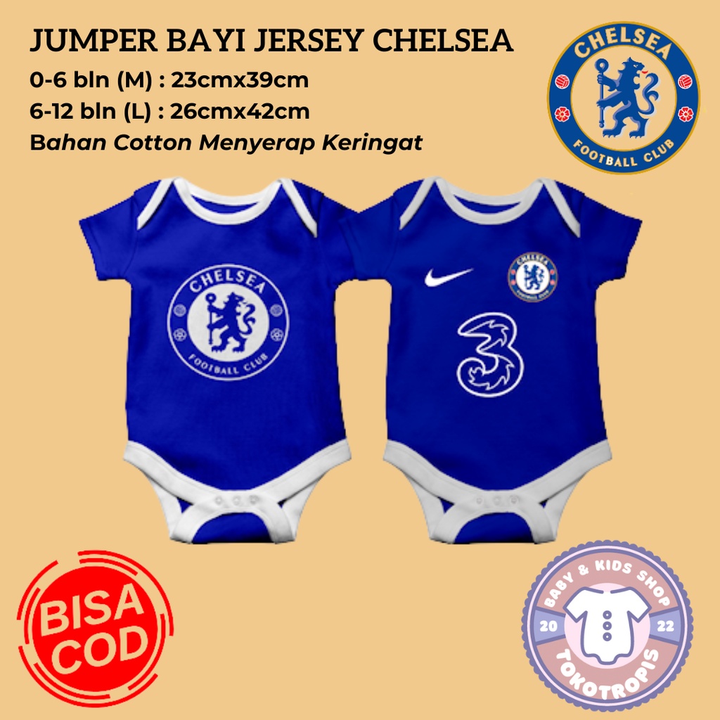 Jumper Jumpsuit Baby Bayi Baju Anak Distro Kaos Bola Jersey Logo CHELSEA