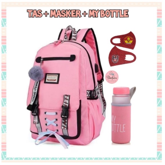 Amy - Tas Anak Korea Perempuan Ransel Korea Anak Perempuan Import Unicorn Terbaru 2021 Canvas Origin