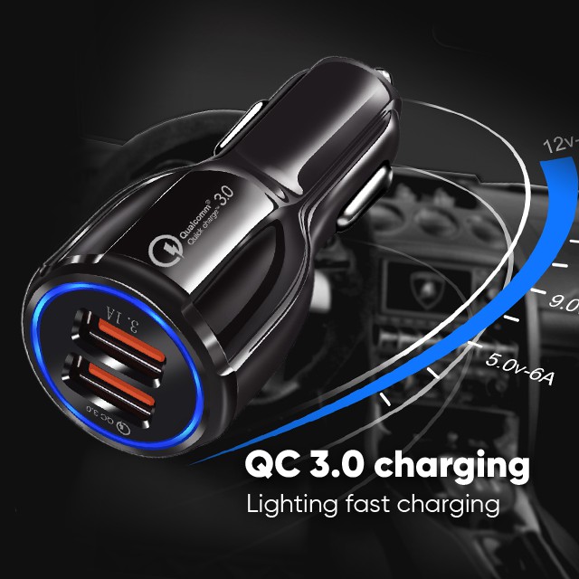 Bepop Car Charger QC3.0 Fast Charging 2 Ports Casan Mobil