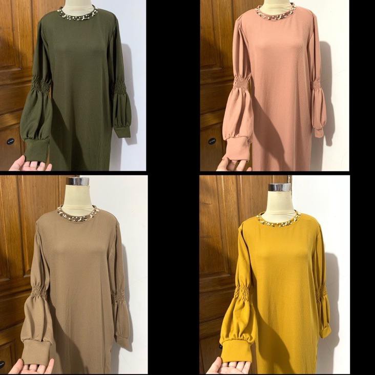 m132 ☏ TUNIK SISIL RAJUT IMPORT MELAR KNIT JUMBO XXL TANGAN KERUT SMOK MURAH POLOS GROSIR MUSLIM MOD