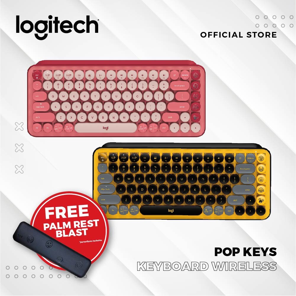 Logitech POP Keys Keyboard Wireless Mechanical Compact Emoji Keys