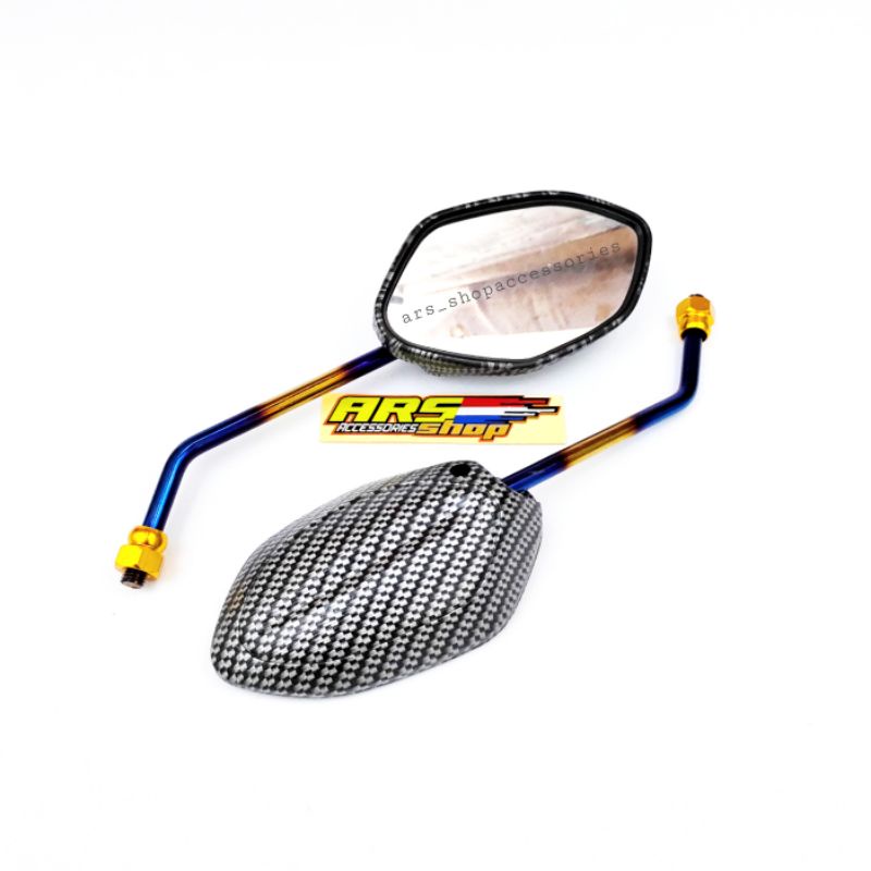 Spion karbon tangki two-tone honda yamaha spion twotone karbon honda beat mio vario nmax spion tuton