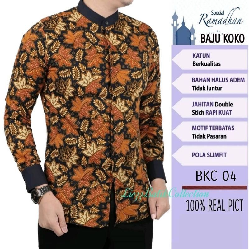 baju koko pendek pria motif tidak pasaran desain slimfit