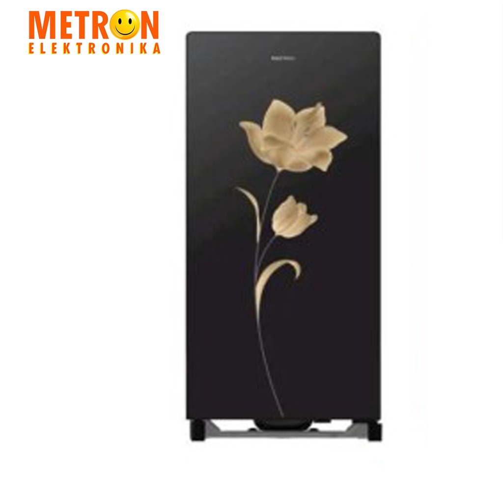 POLYTRON PRA 17 MNX BLACK KULKAS 1 PINTU 170 L TEMPERED GLASS / PRA17MNX