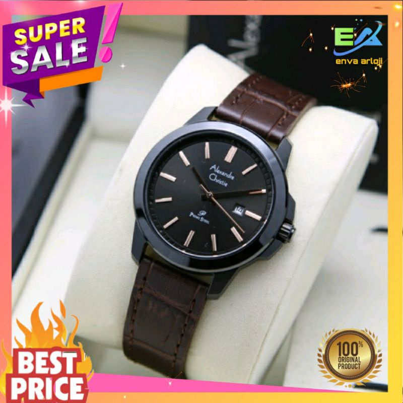 JAM ALEXANDER CHRISTIE WANITA ORIGINAL AC 1017 TERBARU ORI MURAH ANALOG TALI KULIT CEWEK GARANSI NEW