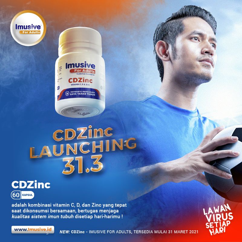 New CDZinc - 60 kapsul - IMUSIVE For ADULTS  - Vitamin CDZinc - Vitamin Daya Tahan Tubuh