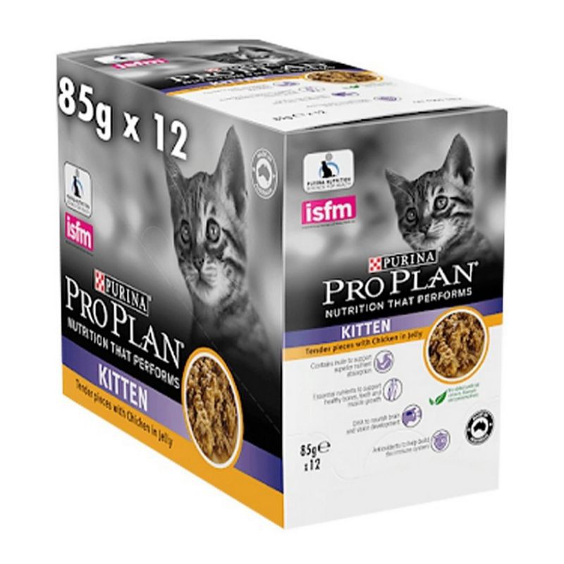 Proplan Kitten Pouch 85 gr 1 box (isi 12pcs) /Pro Plan sachet Kitten 85 gr