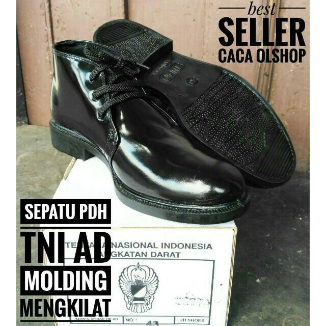 SEPATU PDH TNI AD MOLDING KILAP SECURITY SATPAM PASKIBRA