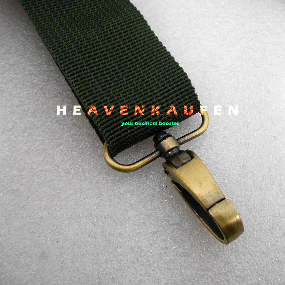 Strap Tas Pria / Tali Selempang Tas Hijau Army (Hijau TNI/Tentara) Lebar 3,8 cm Kait Besi ATG