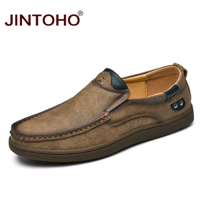 Import JINTOHO Fashion Brand Men Shoes Men Genuine Leather Shoes Casual Men Shoes Male Leather