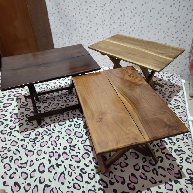Meja Lipat Tas Kayu Jati - Dampar Kayu Jati - Dampar Ngaji - Rehal Ngaji Kayu Jati - Meja Belajar Uk