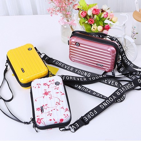 [ READY ] Tas Selempang Koper Mini Motif Wanita/Tas Selempang Mini/Mini Koper/Crossbody/Bag Murah tas selempang wanita sling bag wanita tas mini selempang tas selempang bahu tas wanita murah tas wanita kekinian