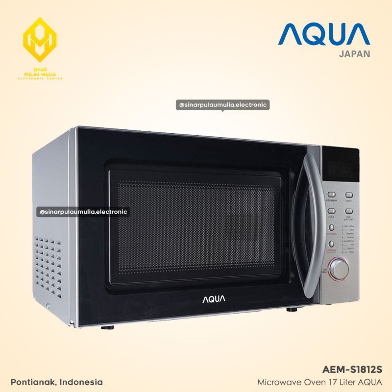 Aqua Microwave Oven 17 Liter [Auto Off Timer] - AEM-S1812S / AEM S1812S / AEM S 1812 S / AEMS1812S