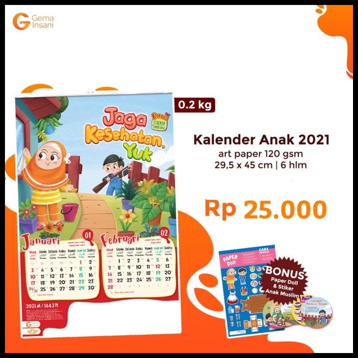 

Kalender Anak Tahun 2021 Kalender Gantung - Gema Insani