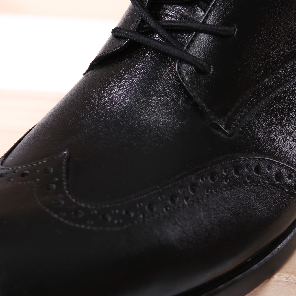 Sepatu boot wingtip pria kulit asli sepatu kantor sepatu kerja sepatu pesta Model Marcelo