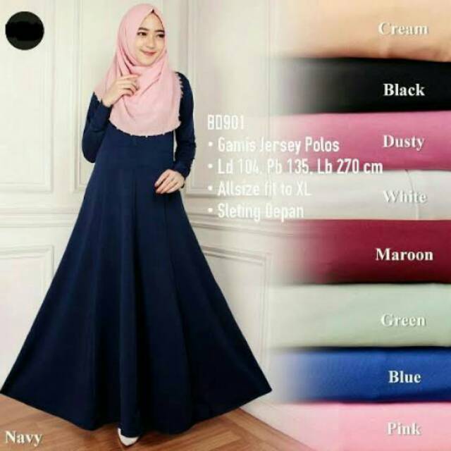 Promo Gamis Jersey Polos Umbrella Payung Busui