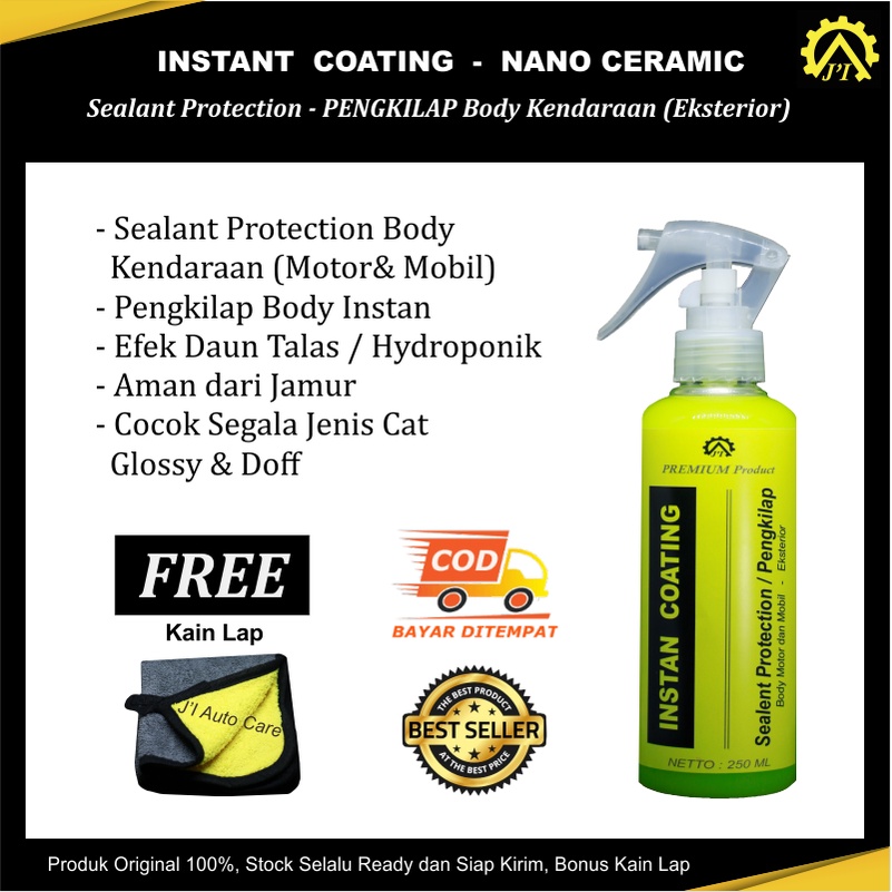(Ready - Bisa COD) Instan Coating  Pembersih dan Pengkilap Eksterior Mobil Body Kendaraan Motor Efek