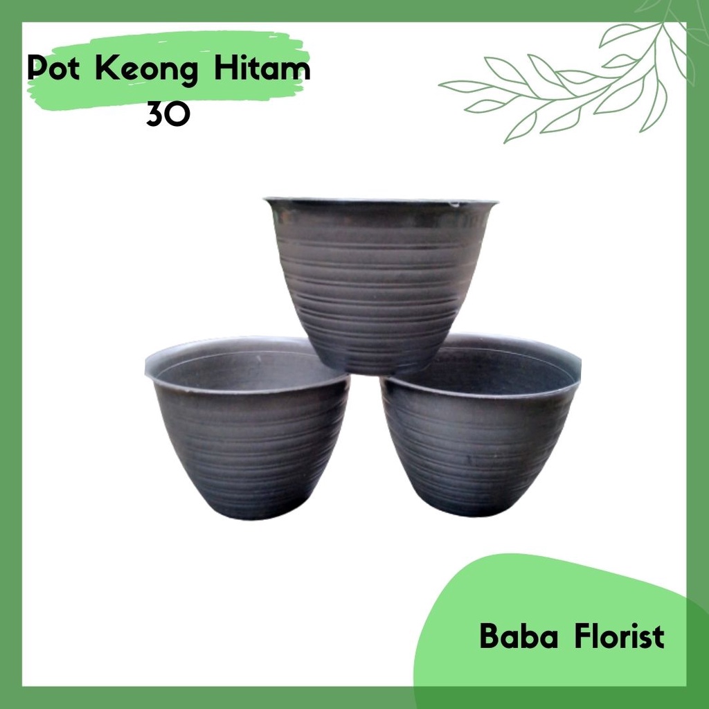 POT KEONG 30 WARNA HITAM POT TAWON MADU DIAMETER 25 BERLUBANG BUNGA TEBAL PLASTIK PREMIUM