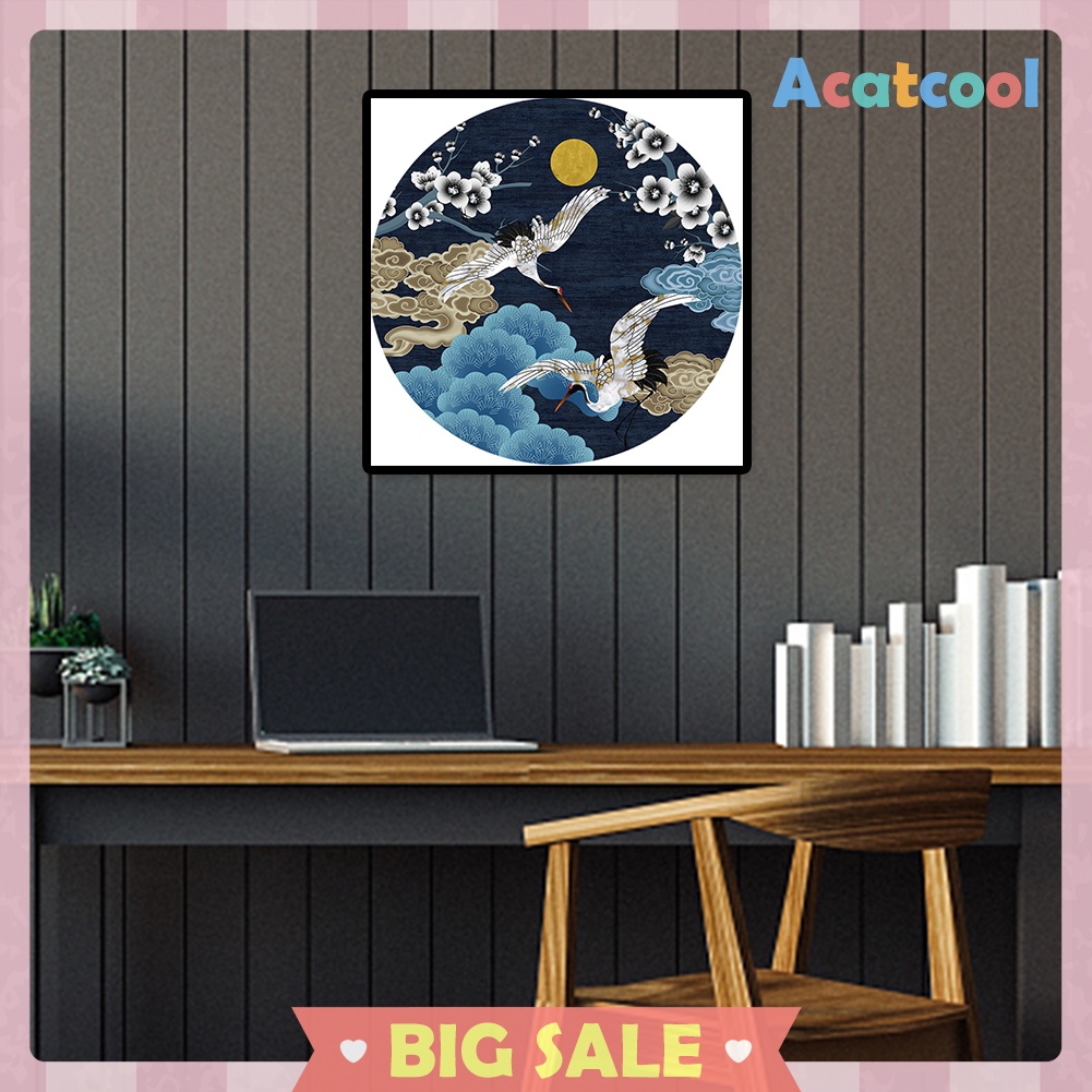 Full Drill Diamond Painting Two Flying Crane Cross Stitch Embroidery Mosaic