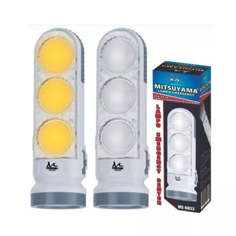 0MITSUYAMA-Lampu Senter LED Super Terang Mitsuyama MS 6033-Senter Emergency 2 Mode