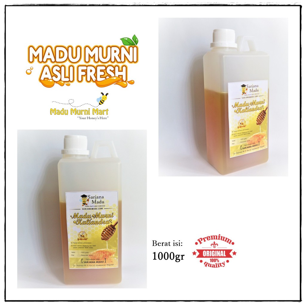 

Madu Murni Kaliandra 100% Asli Fresh 1kg