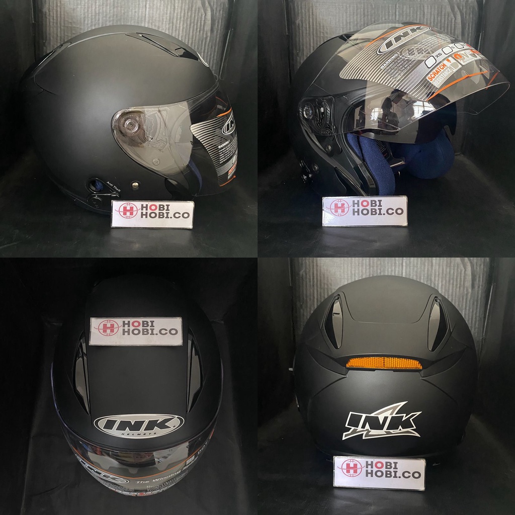 HELM INK METRO 2 SOLID DOUBLE VISOR BLACK DOFF
