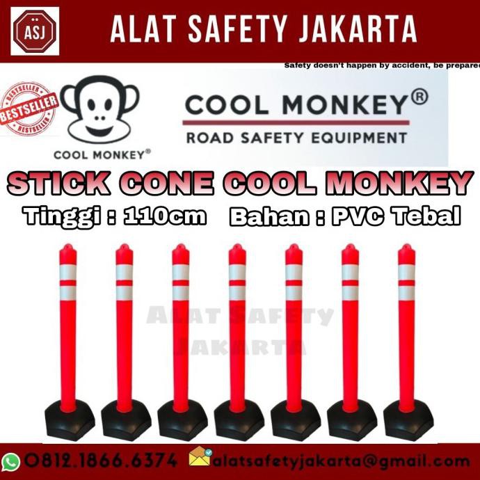 

Stick Cone Cool Monkey Plastic 110 Cm Pembatas Jalan