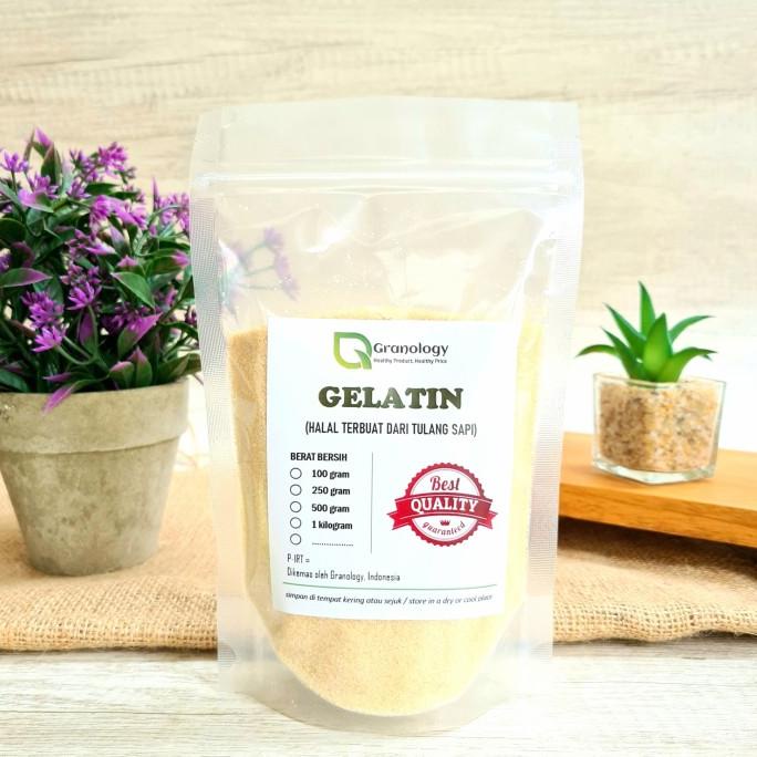 

populer] Gelatin Bubuk Halal Premium Import (250 gram) by Granology