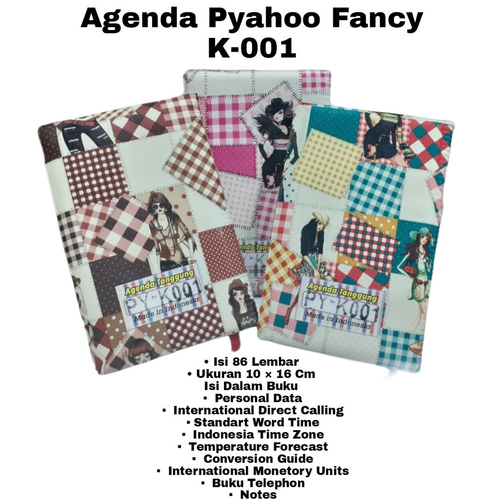 

AS888 - BUKU TULIS AGENDA PHAYOO MODEL FANCY K-001 UKURAN 10X16CM