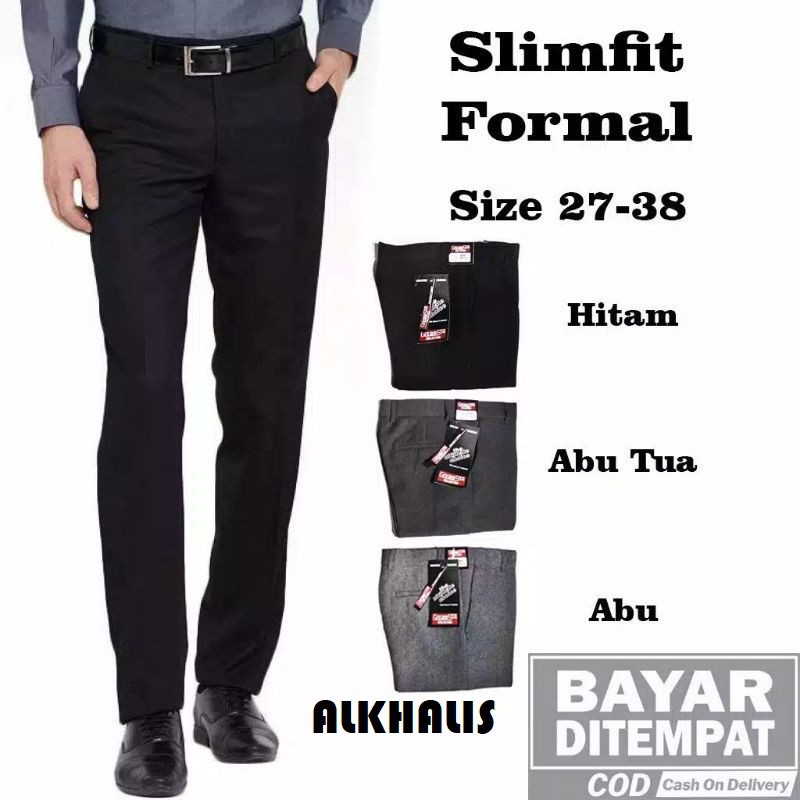 CELANA KANTOR FORMAL PRIA SLIMFIT BAHAN DASAR KAIN WOLL BERKUALITAS