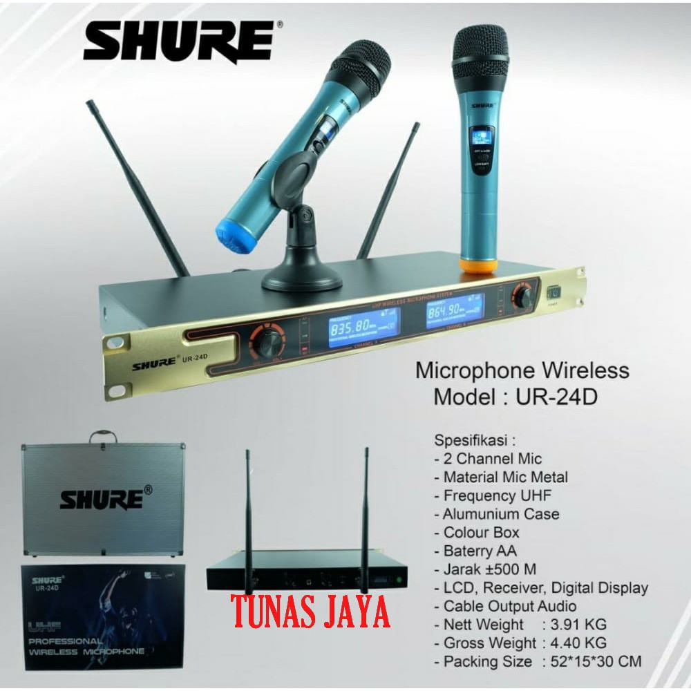 Mic Wireless SHURE UR 24D Blue Mic wirelles ur 24d Handeld