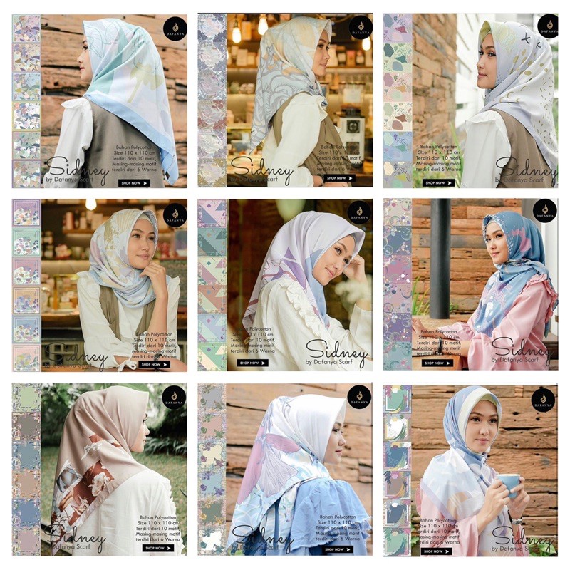 GROSIR  RANDOM Jilbab Segiempat Printing