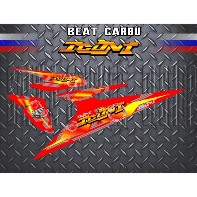 Striping Variasi Beat Karbu Merah