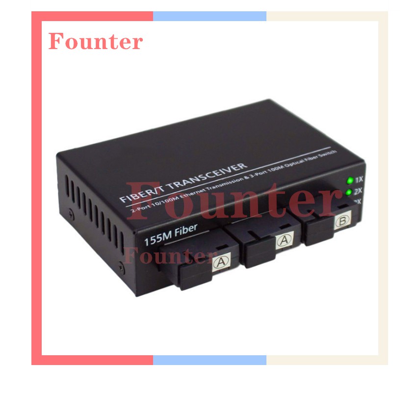 【With adapter】100Mbps 3 SC 2 Rj45 POE Switch Konverter Ethernet Fiber Optik Single Mode