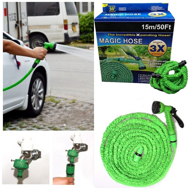 Selang Magic X Hose 15M Siram Taman Rumah Cuci Mobil Elastis Universal